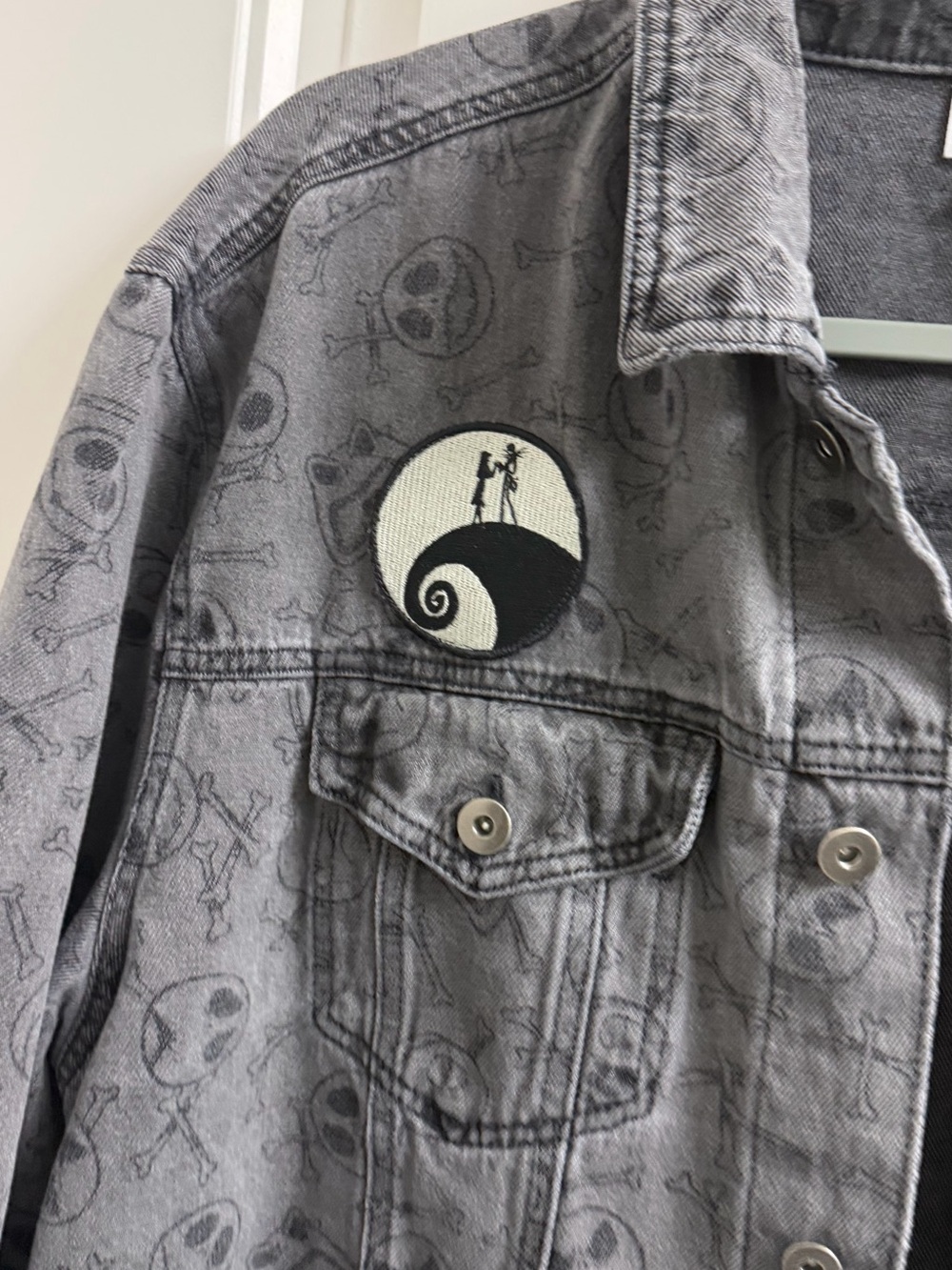 Disney The Nightmare Before Christmas Gray Denim Jacket - Picture 4 of 7